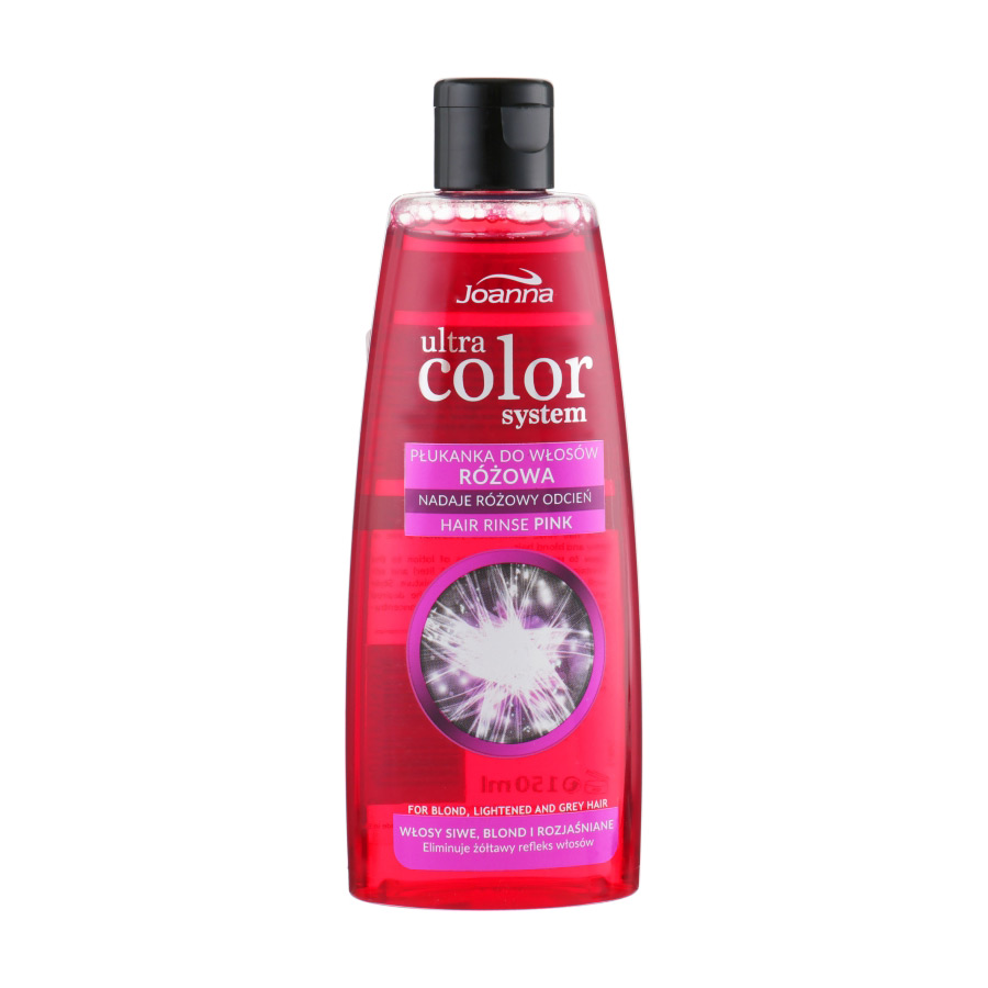 Уцінка! Тонувальний ополіскувач Joanna Ultra Color System Hair Rinse Pink, для освітленого та сивого волосся, 150 мл