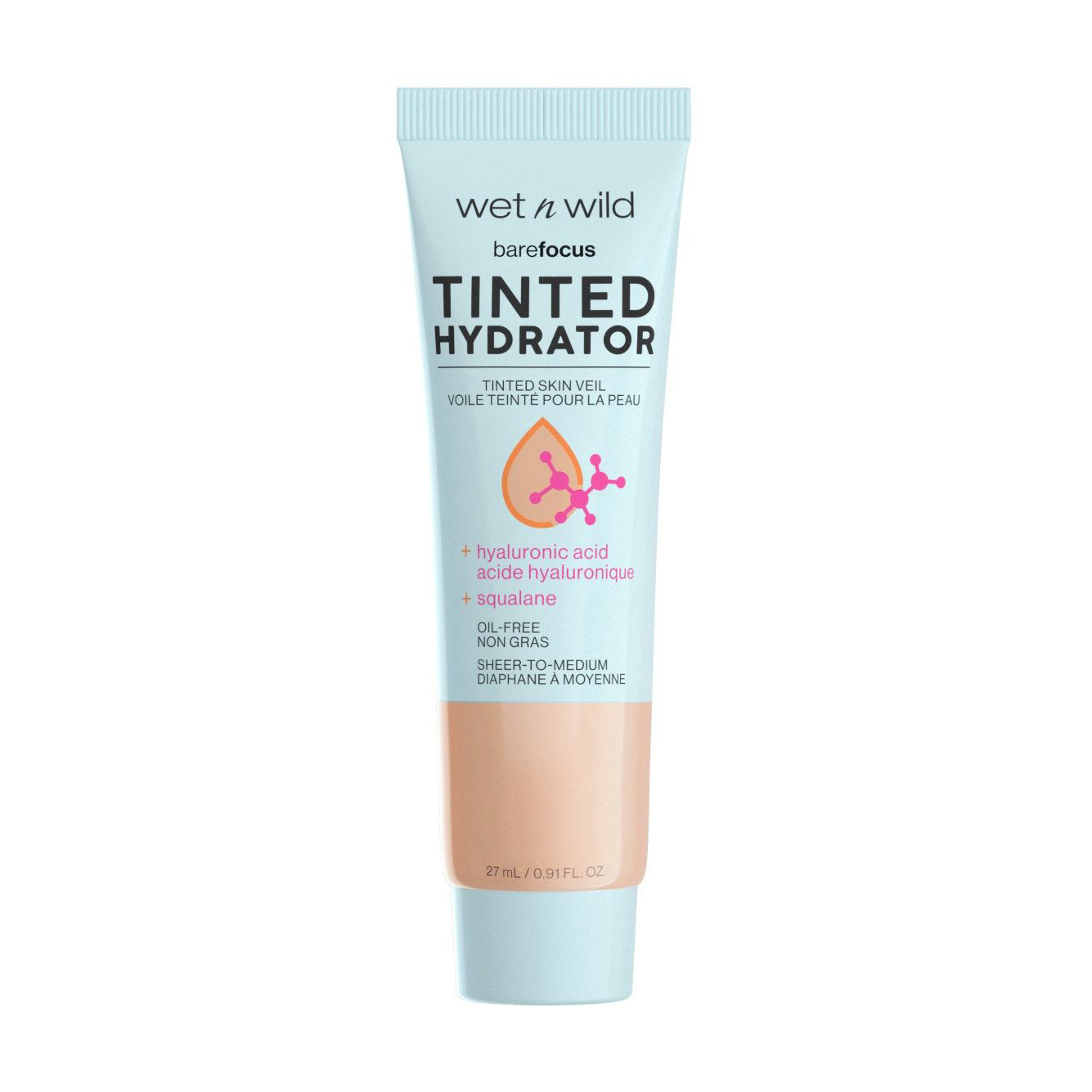Уцінка! Тонувальний зволожувальний флюїд для обличчя Wet n Wild Barefocus Tint Hydrator Tinted Skin Veil, Light, 27 мл